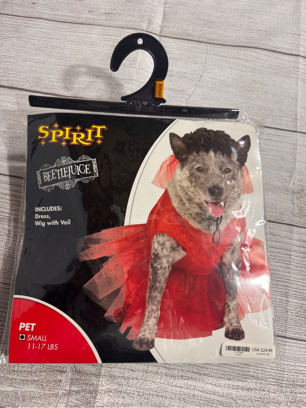 Spirit Red Tulle Pet Dress with Veil